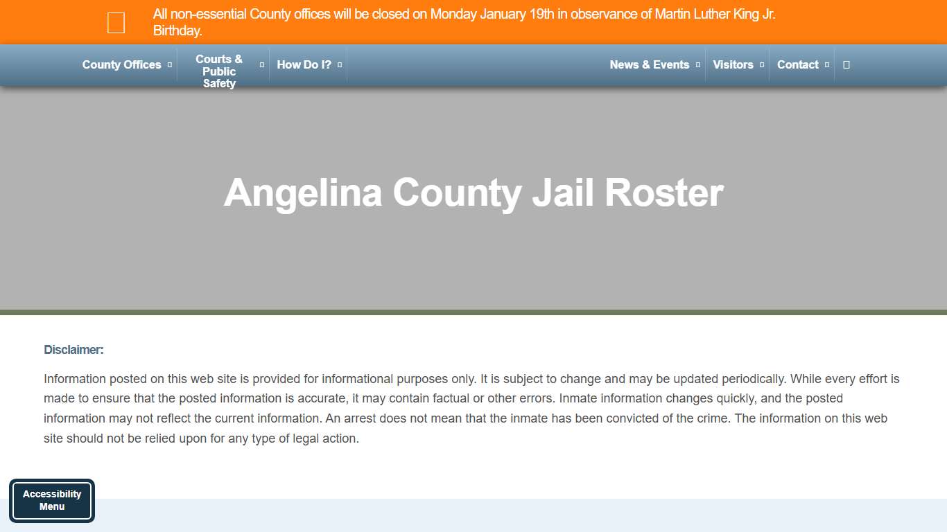 Jail Roster – Angelina County