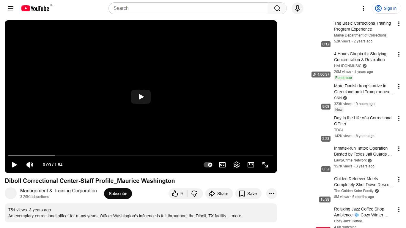 Diboll Correctional Center-Staff Profile_Maurice Washington - YouTube